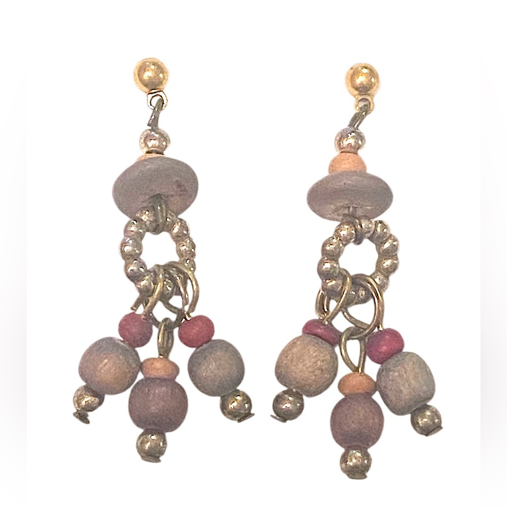 Vintage Boho Purple Dangle Earrings
